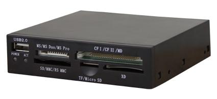 Card Reader CR-144 Internal Ritmo 3,5" Black SDHC/MMC/MS/TF/XD/CD + USB