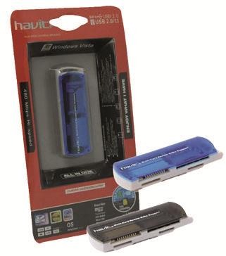 USB Card Reader HV-C05 Havit Mini USB All In 1 Black+Blue