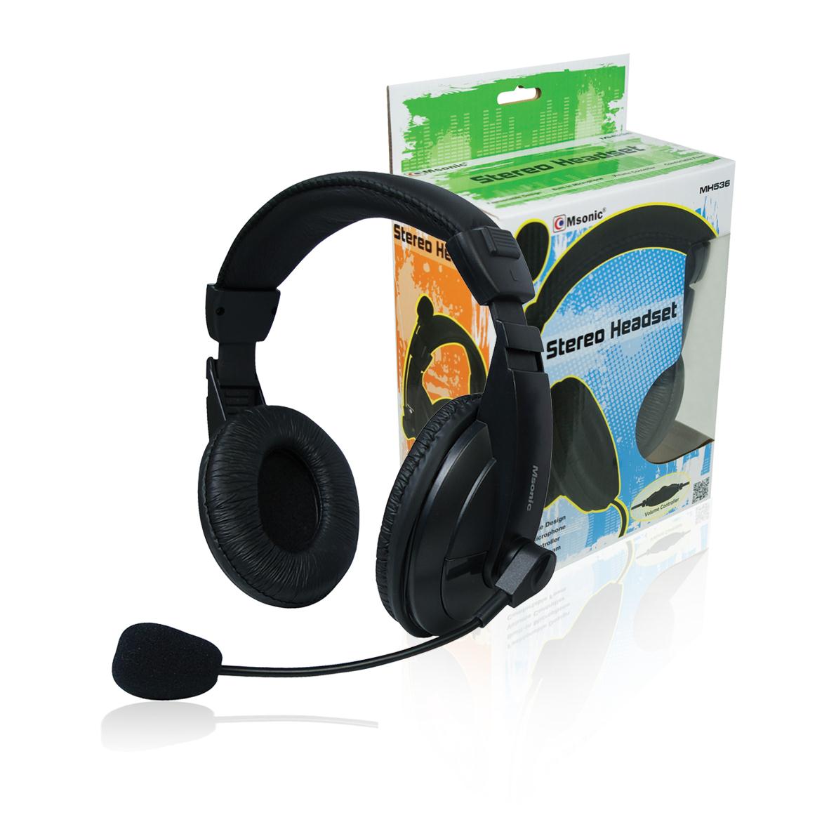 Ακουστικά Msonic MH 536 με μικρόφωνο σε μαύρο χρώμα υψηλής αντοχής