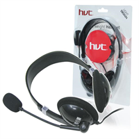 Ακουστικό με μικρόφωνο HVT AHP-301 Black/Silver 14392 υψηλής αντοχής