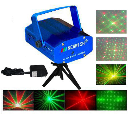 Προτζεκτορας Φωτορυθμικό Projector Mini Laser S-D08 Lightings Professional 35092 με κόκκινο & πράσινο χρώμα με 3 ρυθμίσεις ταχύτητας