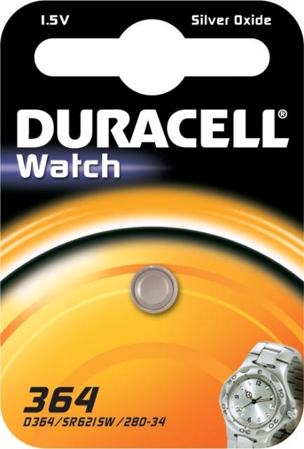 Αλκαλική μπαταρία κουμπί για ρολόγια DURACELL WATCH 1,5V 364 SR60 76105