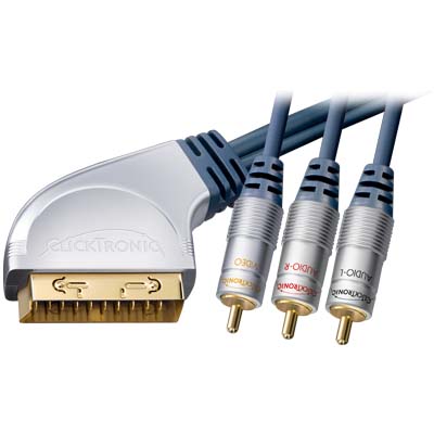 HC 4-5.00m SCART-3RCA+SWITCH 50616 Καλώδιο Clicktronic Scart 21p με διακόπτη (in/out) -