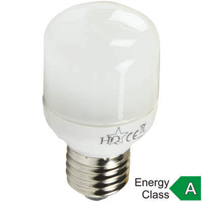 LAMP E-E27-11 HQ ENERGY SAVING 5W Λαμπτήρας οικονομίας E27 5W με χρωματισμό "Warm White", 8000 ωρών. Ενεργειακής κλάσης Α.