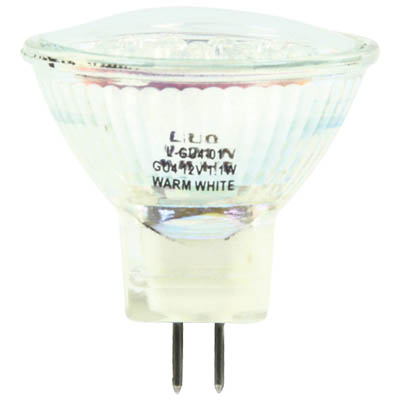 LAMP LED-GU4-01 Λαμπτήρας οικονομίας LED MR11 GU4 1.1W με χρωματισμό "Warm white", 30000 ωρών. Ενεργειακής κλάσης A.