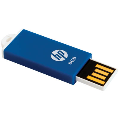 HP USB STICK 8GB v195b MICRO BLUE / FDU8GBHPV195B-EF Τo USB flash Drive v195b 8GB είναι μικρού μεγέθους, ελαφριά και έχουν σχεδιασμό χωρίς καπάκι. Απλά σπρώξτε το βύσμα usb προς τα μέσα όταν δεν το χρησιμοποιείτε και έτσι δεν χρειάζεται να ανησυχείτε αν χ