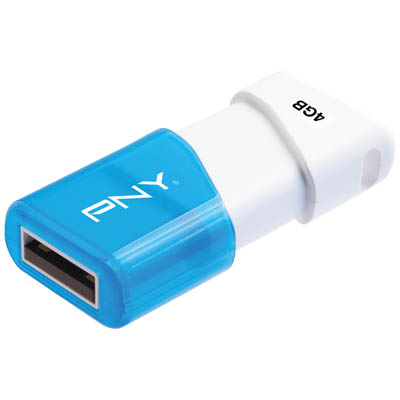 PNY USB STICK 4GB WHITE/BLUE COMPACT ATT3 / FDU4GBA3CWB-EF Usb Stick Compact Attache'™ 4GB
