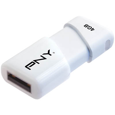 PNY USB STICK 4GB WHITE COMPACT ATT3 / FDU4GBA3CW-EF Usb Stick Compact Attache'™ 4GB