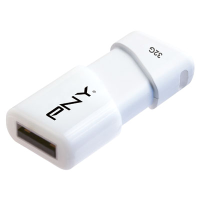 PNY USB STICK 32GB WHITE COMPACT ATT3 / FDU32GBA3CW-EF Usb Stick Compact Attache'™ 32GB