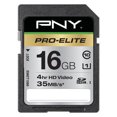 PNY SD 16GB PRO ELITE ULTRA HIGH SPEED / SD16GBHC1ELI-EF Κάρτα SD Class 10 για τις πιο απαιτητικές φωτογραφίες δράσης και βίντεο HD