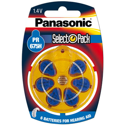 PR675LH/6DC PANASONIC 1.4V ΑΚΟΥΣΤΙΚΩΝ Μπαταρία ακουστικών βαρηκοίας PANASONIC 1.4V.