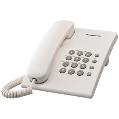 KX-TS 500EXW PANASONIC ΛΕΥΚΟ ΕΝΣΥΡΜ. ΤΗΛ Eνσύρματη τηλεφωνική συσκευή που μπορεί να τοποθετηθεί στον τοίχο ή πάνω σε ένα τραπέζι. Διαθέτει 3 διαφορετικές μελωδίες ειδοποίησης κλήσης και 4 επίπεδα έντασης, ενώ μπορεί να γίνει