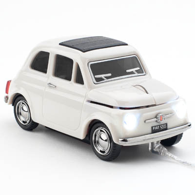 FIAT 500 OLD WIRED COOL GRAY CLICK CAR MOUSE / CCM660028 Ενσύρματο οπτικό USB ποντίκι Fiat 500.