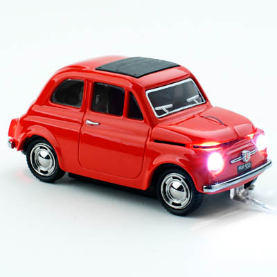 FIAT 500 OLD WIRED RED CLICK CAR MOUSE / CCM660035 Ενσύρματο οπτικό USB ποντίκι - Fiat 500.