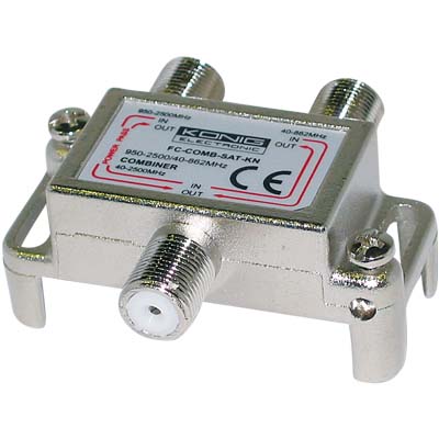 FC-COMB-SAT SATELLITE COUPLER Μίκτης SAT/UHF/VHF χρησιμοποιείται για να μιξάρει δορυφορικό σήμα σε καλώδιο TV. Με power pass.