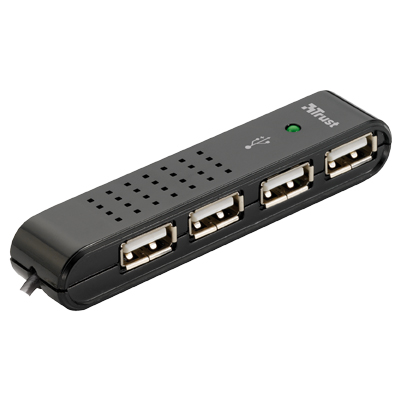 TRUST 14591 VECCO 4P USB2 MN HUB Μικρού μεγέθους USB 2.0 Hub με 4 θύρες,