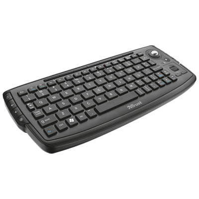 TRUST 17925 GR COMP WLESS ENT KEYB Μικρό ασύρματο Entertainment Keyboard με trackball για να ελέγχετε media centers φορητούς/σταθερούς υπολογιστές και SmartTVs