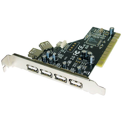 CMP-USB CARD2HS PCI-CARD 4+1 PORTS Κάρτα PCI-USB 2.0 (High Speed) για οποιοδήποτε Window H/Y.