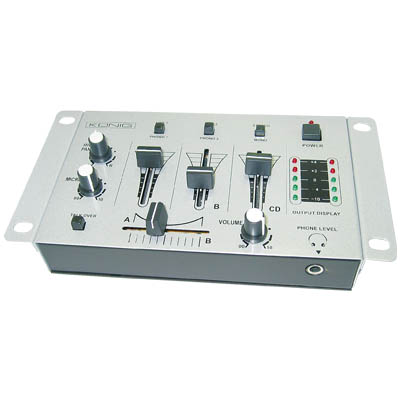 KN-DJ MIXER 10 MIXER 3 ΚΑΝΑΛΙΩΝ STEREO Basic and compact DJ mixer, suitable for connecting and mixing three audio sources.