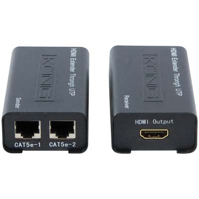 KN-HDMI REP 20 HDMI EXTENDER THROUGH UTP HDMI extender μέσω καλωδίου UTP. Επεκτείνετε το σήμα HDMI έως και 60μ, μέσω δύο καλωδίων UTP cat 5e. Συνδέστε τον πομπό στην πηγή με ένα καλώδιο HDMI, και τον δέκτη σε μία τηλεόραση. Μεταξύ των δύο μπορείτε να συνδ