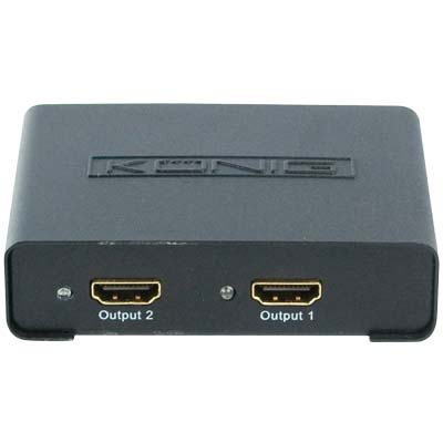 KN-HDMI SPL 10 SPLITTER 2 PORT HDMI Splitter HDMI 2 θυρών. Με αυτό το προηγμένο splitter μπορείτε να αναπαράγετε μία πηγή HDMI, όπως ένα DVD player ή έναν δορυφορικό δέκτη, σε 2 LCD ή Plasma οθόνες ταυτόχρονα. Το splitter υποστηρίζει επίσης και συσκευές