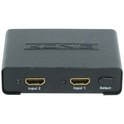 KN-HDMI SW 10 SWITCH 2 PORT HDMI HDMI switch 2 θυρών. Μπορείτε να συνδέσετε 2 διαφορετικές συσκευές HDMI σε μία οθόνη LCD ή Plasma. Η επιλογή γίνεται μέσω των κουμπιών επάνω στο switch, ενώ η ενδεικτική λυχνία μας ενημερώνει για το ποια συσκευή είναι ενερ