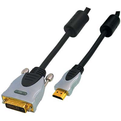 HQSS5551/20 ΚΑΛΩΔΙΟ HDMI ΣΕ DVI 20M Καλώδιο HQ DVI-D Dual αρσ. - HDMI αρσ.