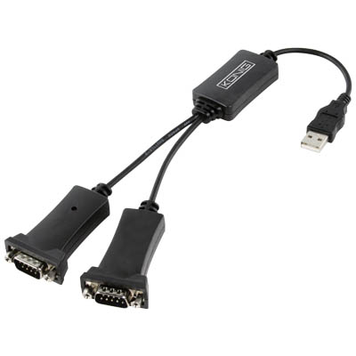 CMP-USB SER10 USB TO 2X SERIAL CONVERTE Καλώδιο-αντάπτορας KONIG USB A αρσ. - 2χ SUB 9p αρσ.