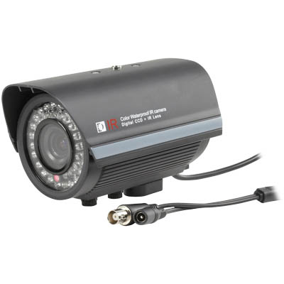 SEC-CAM 35B WEATHERPROOF CAMERA Αδιάβροχη έγχρωμη κάμερα ασφαλείας με φακό εστίασης 3.5 - 8 mm και 42 LED υψηλής απόδοσης για νυκτερινή λειτουργία.