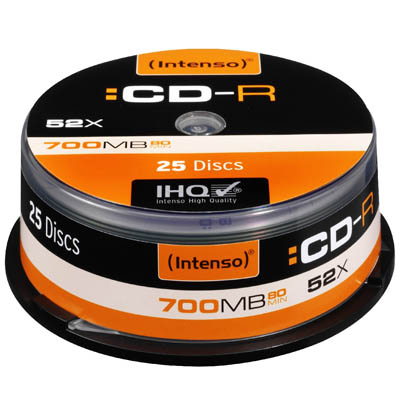 INTENSO 00531 CD-R 700MB 25 CAKE BOX /1001124 CD-R 700MB/80min., 52x Speed