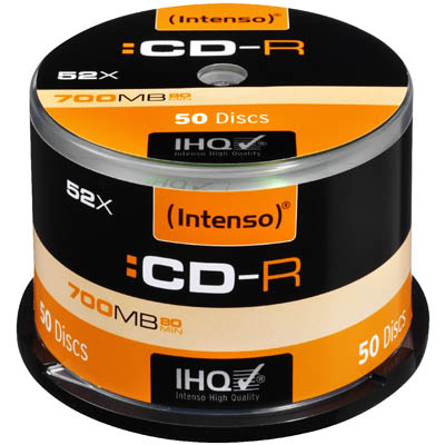 INTENSO 00159 CD-R 700MB 50 CAKE BOX /1001125 CD-R 700MB/80min., 52x Speed