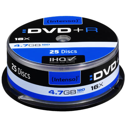 INTENSO 04478 DVD+R 4,7 GB 16x 25 CAKE BOX /4111154 DVD+R 4,7GB, 16x Speed