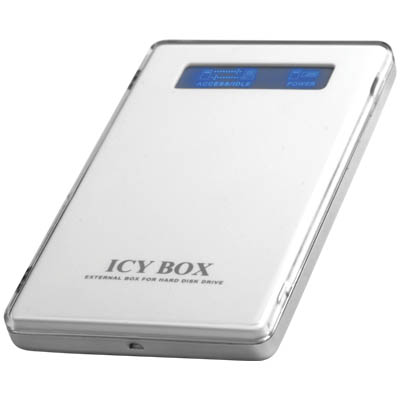 ICY BOX IB-220U-Wh EXT CASE 2,5" IDE HDD USB2.0 Θήκη για IDE σκληρούς δίσκους με οθόνη και δερμάτινη θήκη