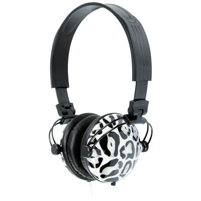 KNG-5075 HEADPHONES STYLO SNOW LEOPARD Ακουστικά υψηλής αισθητικής, με βύσμα 3.5mm, διάμετρο 40mm, ευαισθησία 110 dB και καλώδιο 1,5m