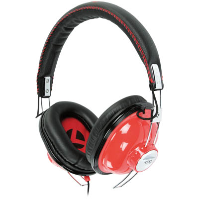 KNG-5110 HEADPHONES BULLDOZR RED Ακουστικά υψηλής αισθητικής, με βύσμα 3.5mm, διάμετρο 44mm, ευαισθησία 108 dB και καλώδιο 1,5m