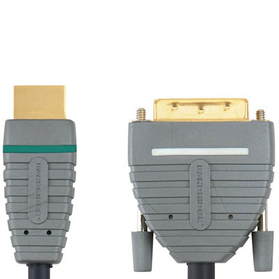 BVL1102 DVI-D M - HDMI M 2m Καλώδιο εικόνας Bandridge Blue line, DVI-D male - hdmi male σε μήκος 2m.