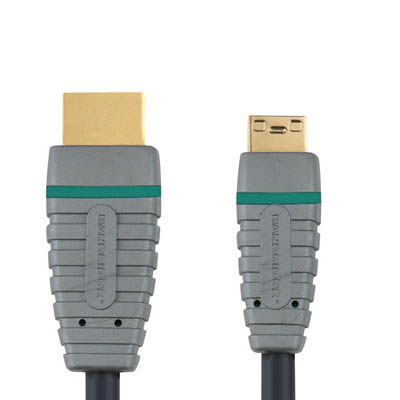 BVL1501 HDMI A M - HDMI C M 1.0m Καλώδιο εικόνας - ήχου Bandridge Blue line, hdmi male - hdmi mini (C) male σε μήκος 1m.