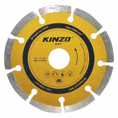 KINZO 71757 DIAMOND DISC DRY 115MM Διαμαντέ Δίσκος ξηρής κοπής για πέτρα, πλάκες πεζοδρομόυ και μπετόν