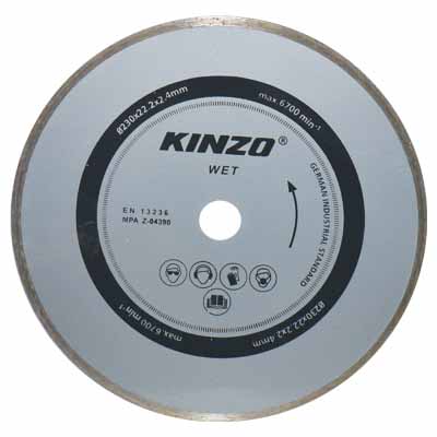 KINZO 71767 DIAMOND DISC WET 230MM Διαμαντέ Δίσκος υγρής κοπής για κεραμικά πλακάκια, μάρμαρο και πορσελάνη