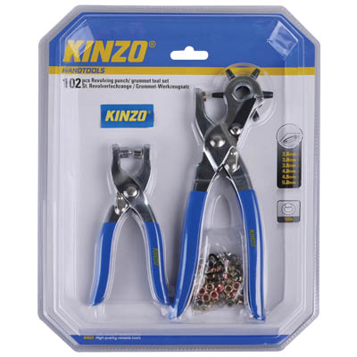 KINZO 71919 REVOLVING PUNCH 102PCS Σετ περιστροφικού εργαλείου διάτρησης / τοποθέτησης ποντουζιών