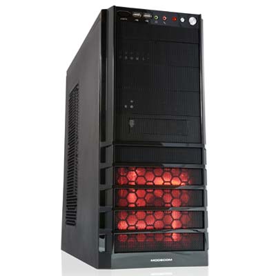 MODECOM PRO-STATION RED LED FAN COMPUTER CASE WITHOUT POWER SUPPLY ATX και micro ΑΤΧ κουτί Η/Υ