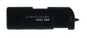USB 2.0 Flash Drive KINGSTON BLACK 8 GB DT100 Gen2