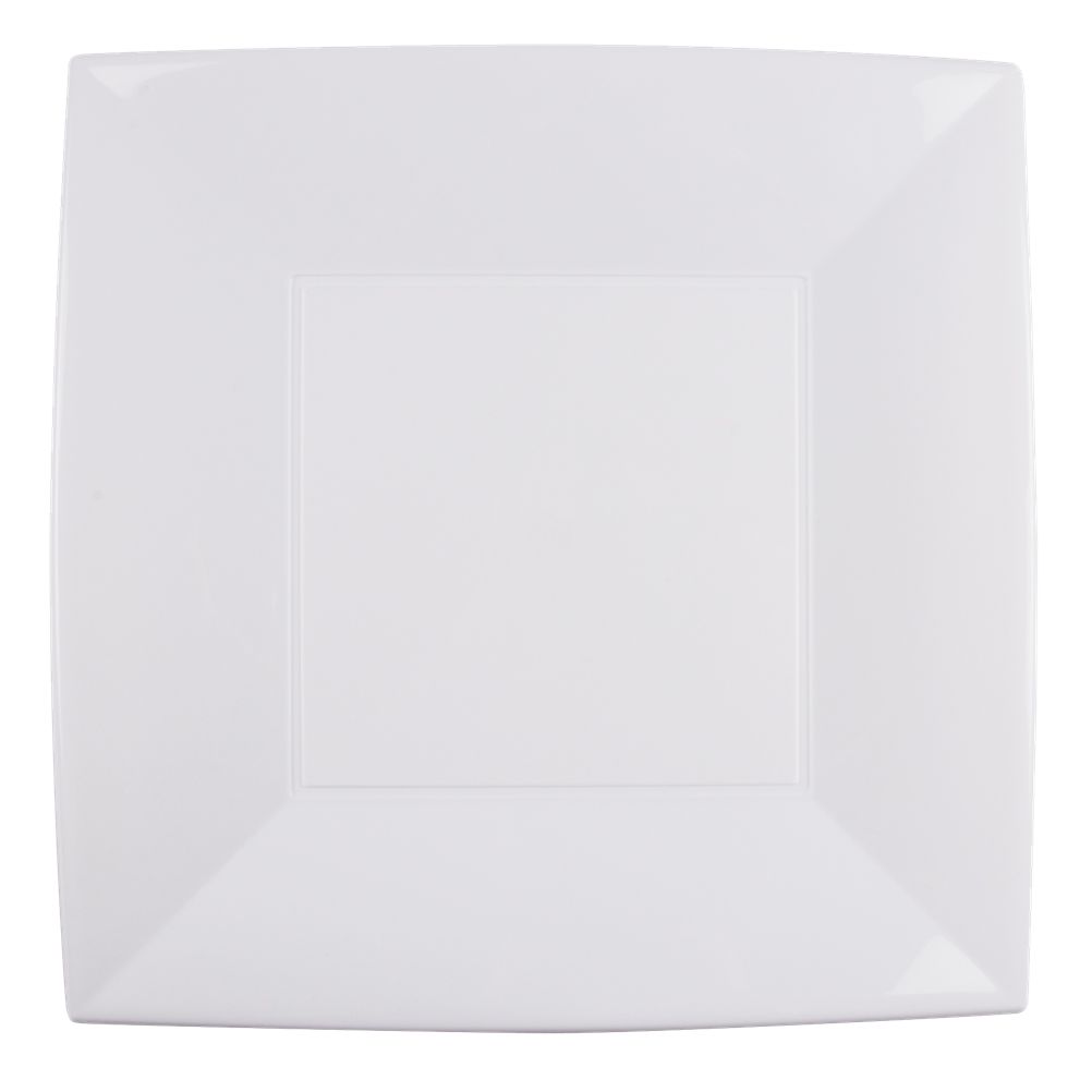 Πιάτο φαγητού XL πλαστικό τετράγωνο, μίας χρήσης 29x29cm λευκό πολυτελείας, Ιταλίας 7056-11 Ιδανικό για εκδηλώσεις, βαπτίσεις, γάμους, catering