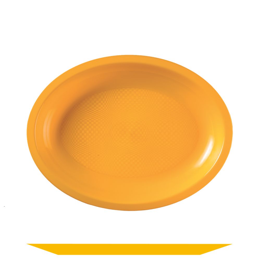 Πιάτο φαγητού πλαστικό οβάλ, μίας χρήσης PP 25,5x19,5 cm πορτοκαλί, Ιταλίας 2754-12 - Ιδανικό για εκδηλώσεις, βαπτίσεις, γάμους, catering