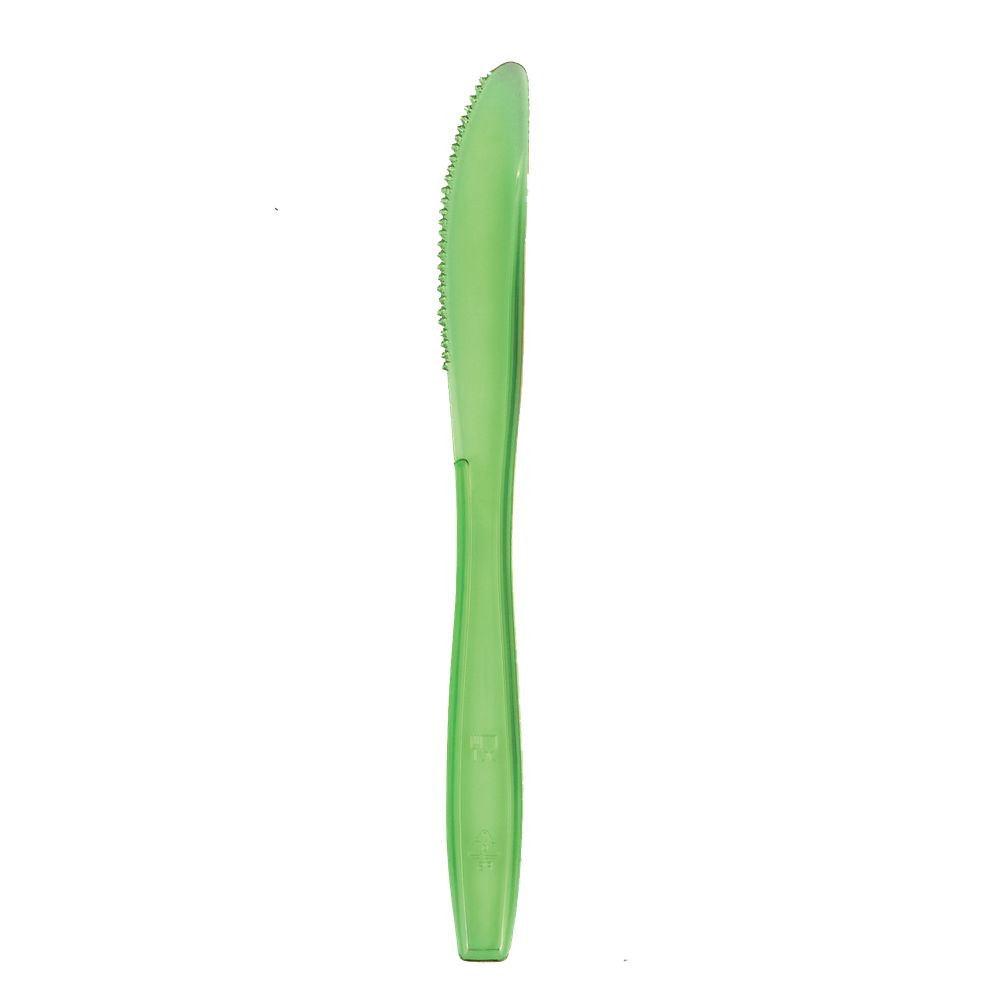 Μαχαίρι πλαστικό PS, μίας χρήσης 190mm πράσινο πολυτελείας, Ιταλίας 2791C-76 - για αποθήκευση φαγητού σε πακέτο take away - Ιδανικό για εκδηλώσεις, βαπτίσεις, γάμους, catering