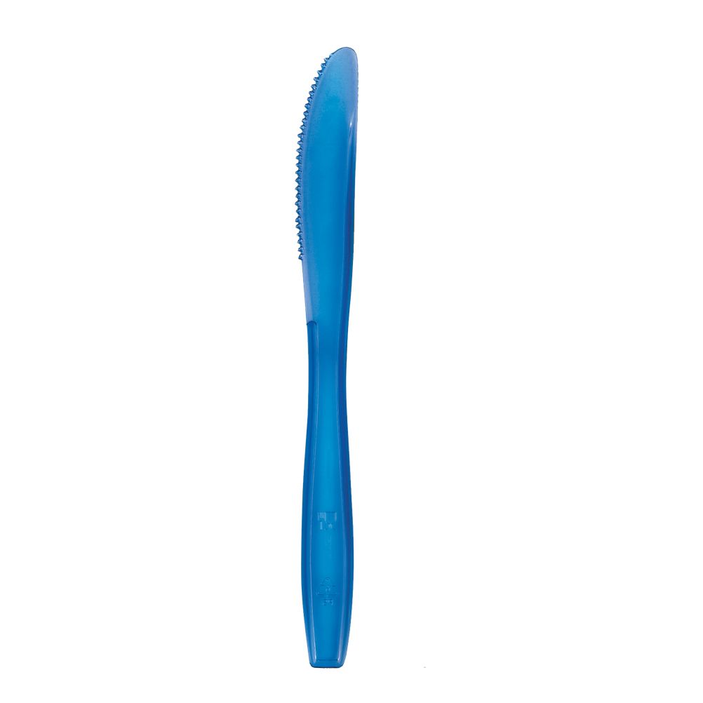 Μαχαίρι πλαστικό PS, μίας χρήσης, 190mm μπλε πολυτελείας, Ιταλίας 2791C-24 - για αποθήκευση φαγητού σε πακέτο take away - Ιδανικό για εκδηλώσεις, βαπτίσεις, γάμους, catering