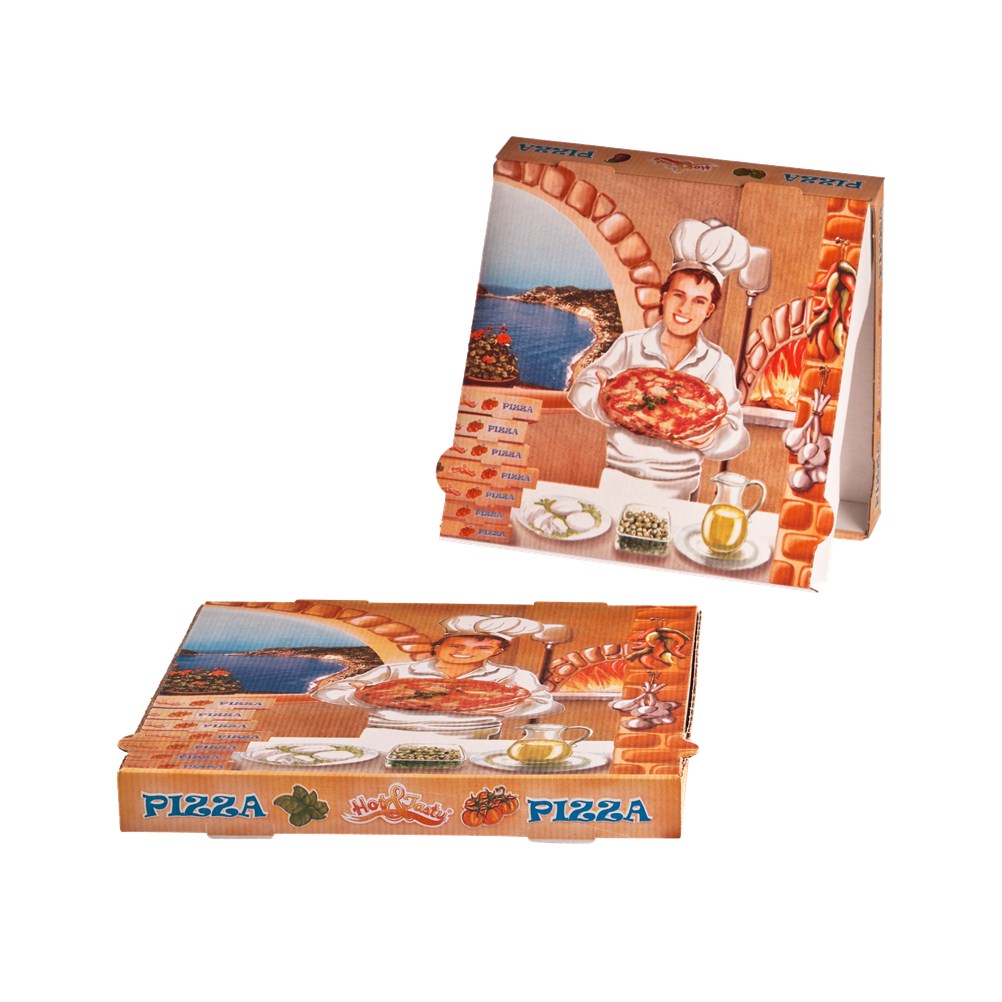 Κουτί Αποθήκευσης Φαγητού Πίτσας - Pizza σε Πακετο Take away - Μικροβέλε VESUVIO, 30x30x4cm, Ιταλίας VES-40-300 - Ιδανικό για εστιατόριο, πιτσαρία, delivery