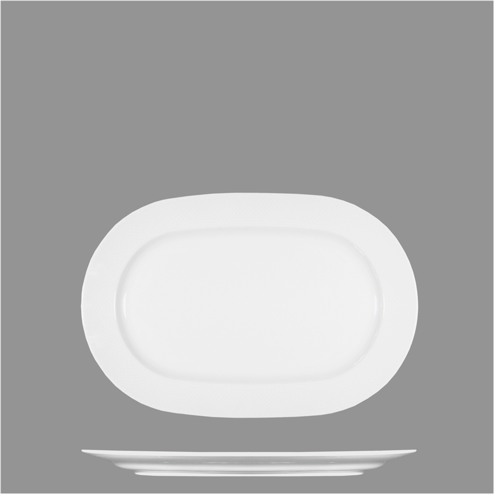 Πιατέλα Φαγητού - Σαλάτας Οβάλ πορσελάνης 32cm ZM-OP-32