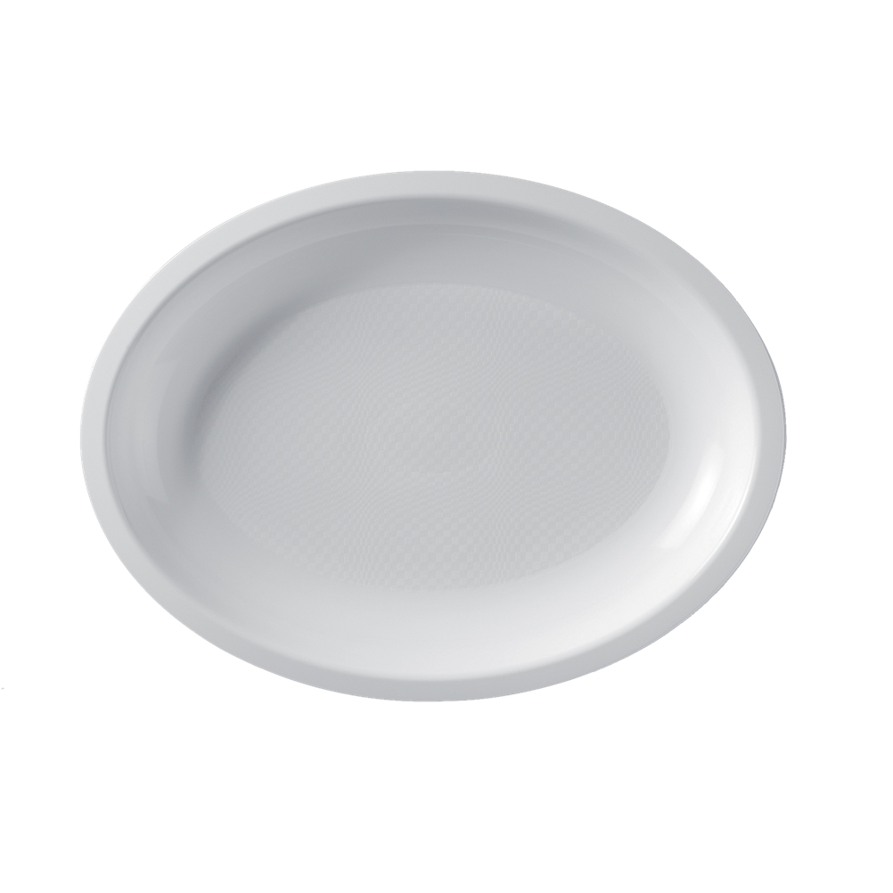Πιάτο φαγητού πλαστικό οβάλ, μίας χρήσης PP 25,5x19,5 cm λευκό, Ιταλίας 2754-11 - Ιδανικό για εκδηλώσεις, βαπτίσεις, γάμους, catering