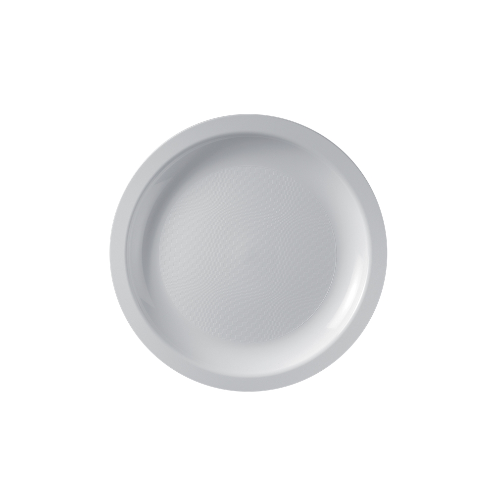 Πιάτο φαγητού πλαστικό γλυκού στρογγυλό, μίας χρήσης PP 18cm λευκό, Ιταλίας 2752-11 - Ιδανικό για εκδηλώσεις, βαπτίσεις, γάμους, catering